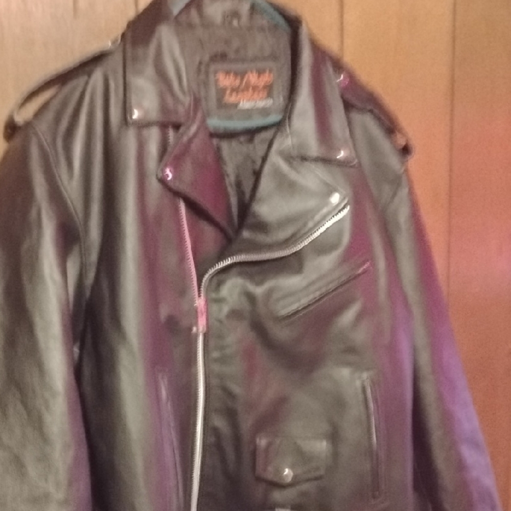 Men's Black Leather Biker Jacket